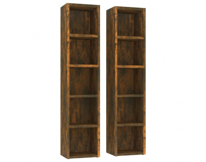 Sonata H CD шкафове, 2 бр, опушен дъб, 21x16x93,5 см, инженерно дърво Sonata H CD шкафове, 2 бр, опушен дъб, 21x16x93,5 см, инженерно дърво