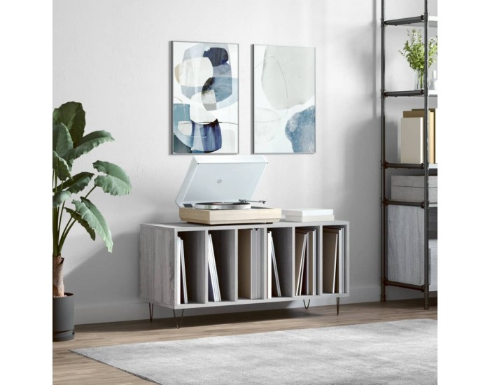 Sonata H Шкаф за винилови плочи сив сонома 100x38x48 см инженерно дърво