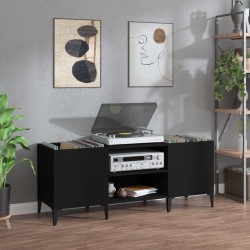 Sonata H Шкаф за грамофонни плочи черен 121x38x48 см инженерно дърво - ТВ шкафове