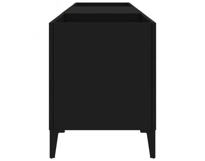 Sonata H Шкаф за грамофонни плочи черен 121x38x48 см инженерно дърво