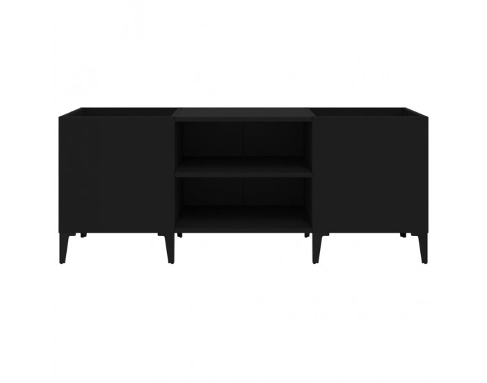 Sonata H Шкаф за грамофонни плочи черен 121x38x48 см инженерно дърво