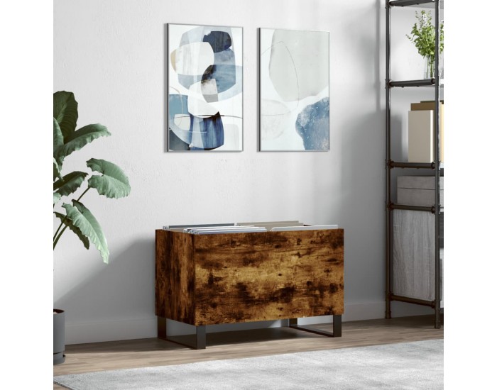 Sonata H Шкаф за винилови плочи опушен дъб 74,5x38x48 см инженерно дърво