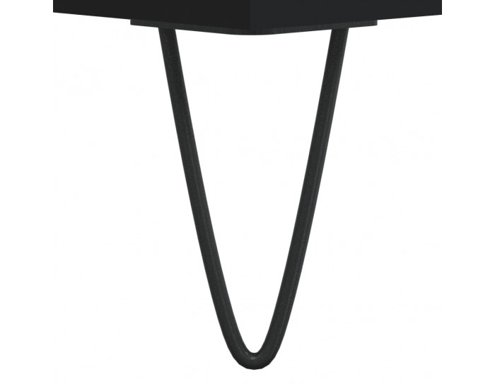 Sonata H Шкаф за грамофонни плочи черен 100x38x48 см инженерно дърво