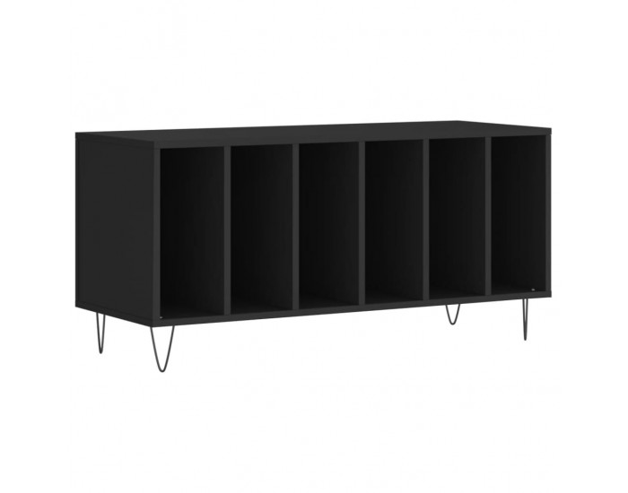 Sonata H Шкаф за грамофонни плочи черен 100x38x48 см инженерно дърво