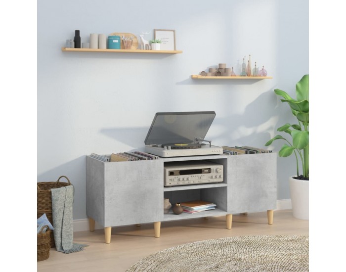 Sonata H Шкаф за грамофонни плочи сив 121x38x48 см инженерно дърво