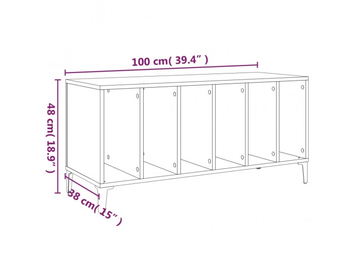 Sonata H Шкаф за грамофонни плочи бял 100x38x48 см инженерно дърво Sonata H Шкаф за грамофонни плочи бял 100x38x48 см инженерно дърво