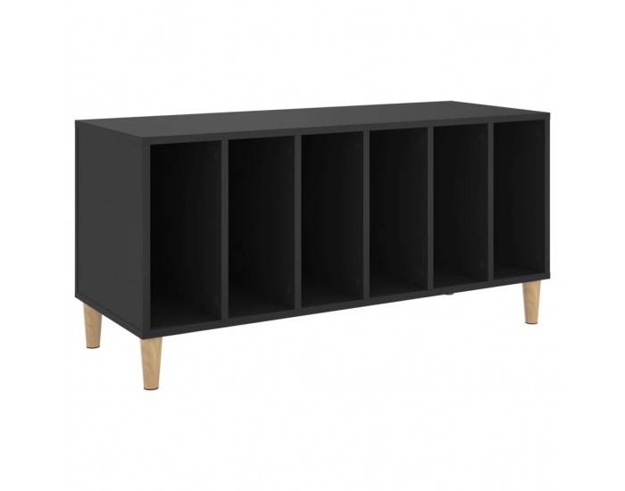 Sonata H Шкаф за грамофонни плочи черен 100x38x48 см инженерно дърво