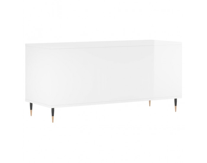 Sonata H Шкаф за грамофонни плочи бял гланц 100x38x48 см инженерно дърво
