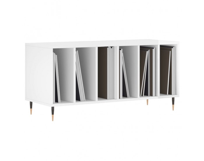 Sonata H Шкаф за грамофонни плочи бял гланц 100x38x48 см инженерно дърво