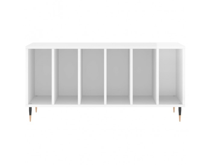 Sonata H Шкаф за грамофонни плочи бял гланц 100x38x48 см инженерно дърво