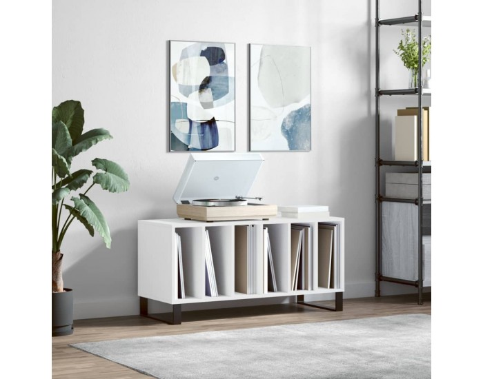 Sonata H Шкаф за грамофонни плочи бял 100x38x48 см инженерно дърво Sonata H Шкаф за грамофонни плочи бял 100x38x48 см инженерно дърво