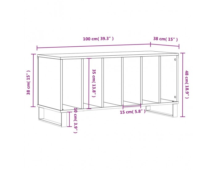 Sonata H Шкаф за грамофонни плочи бял 100x38x48 см инженерно дърво Sonata H Шкаф за грамофонни плочи бял 100x38x48 см инженерно дърво