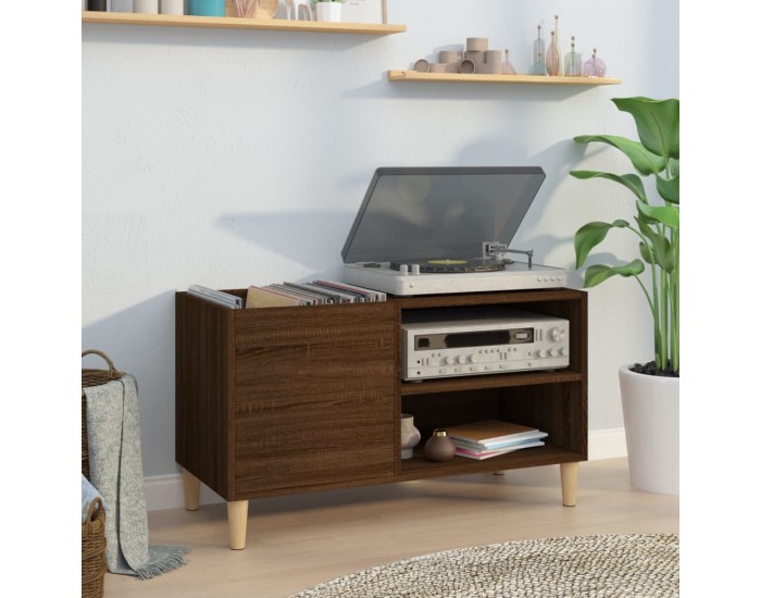 Sonata H Шкаф за винилови плочи кафяв дъб 84,5x38x48 см инженерно дърво