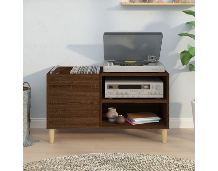 Sonata H Шкаф за винилови плочи кафяв дъб 84,5x38x48 см инженерно дърво