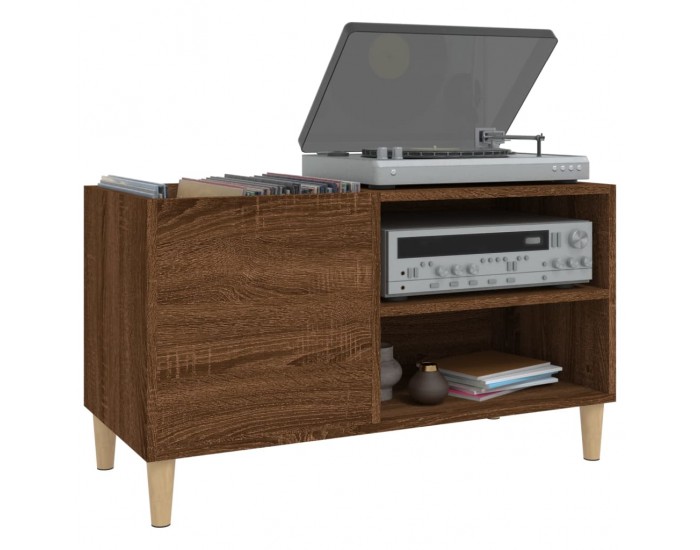 Sonata H Шкаф за винилови плочи кафяв дъб 84,5x38x48 см инженерно дърво