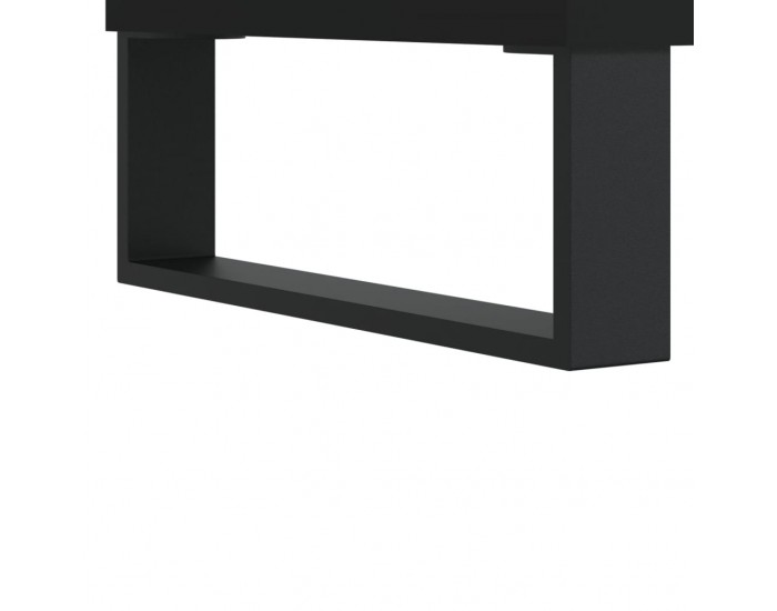 Sonata H Шкаф за грамофонни плочи черен 121x38x48 см инженерно дърво