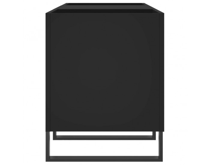 Sonata H Шкаф за грамофонни плочи черен 121x38x48 см инженерно дърво