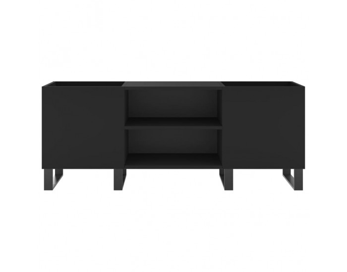 Sonata H Шкаф за грамофонни плочи черен 121x38x48 см инженерно дърво