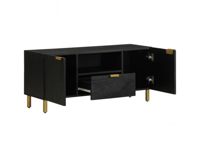 Sonata H ТВ шкаф, черен, 105x33x46 см, инженерно дърво