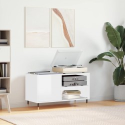 Sonata H Шкаф за грамофонни плочи бял гланц 85x38x48 см инженерно дърво - ТВ шкафове