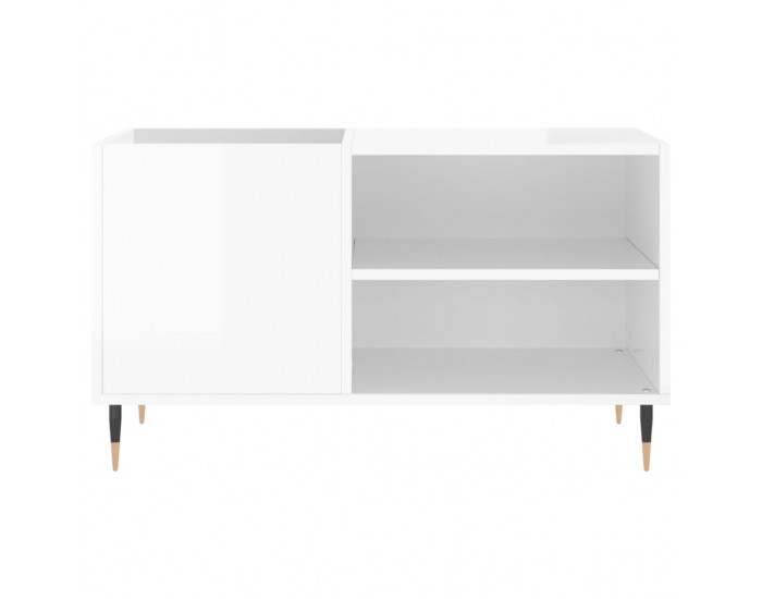 Sonata H Шкаф за грамофонни плочи бял гланц 85x38x48 см инженерно дърво