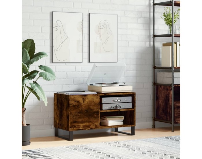 Sonata H Шкаф за винилови плочи опушен дъб 85x38x48 см инженерно дърво