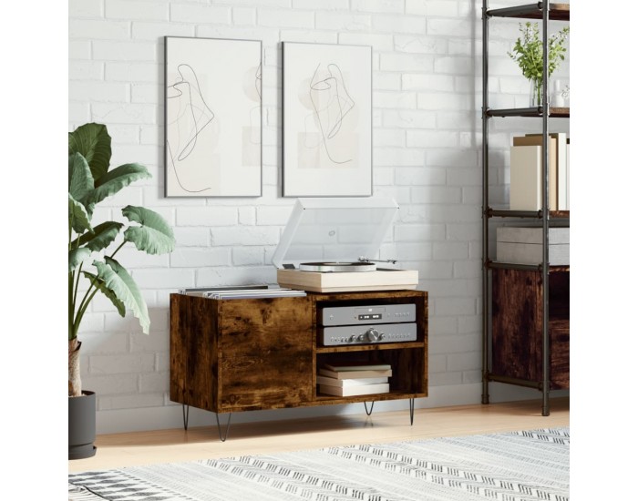 Sonata H Шкаф за винилови плочи опушен дъб 85x38x48 см инженерно дърво