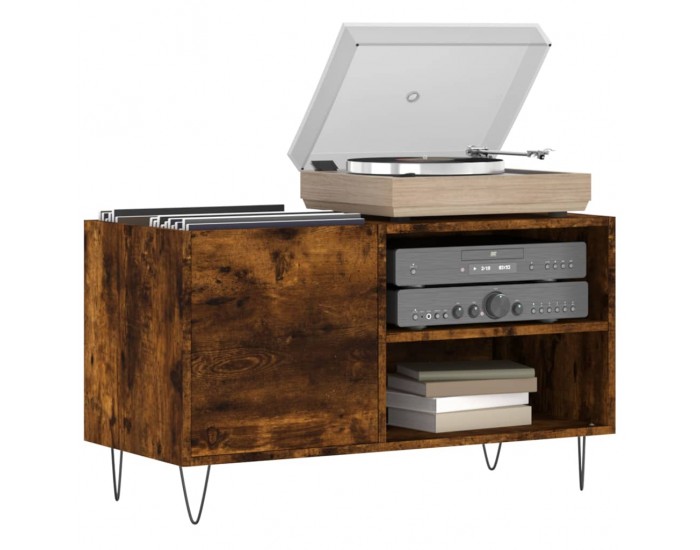 Sonata H Шкаф за винилови плочи опушен дъб 85x38x48 см инженерно дърво