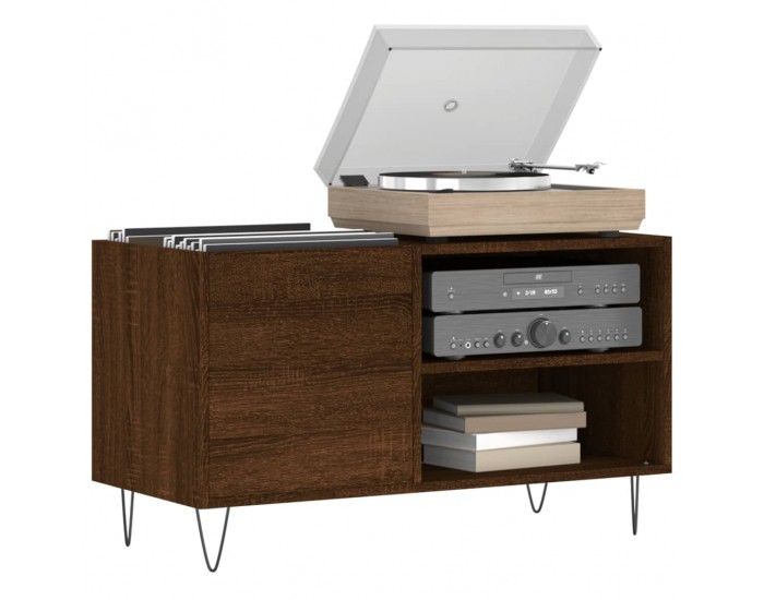 Sonata H Шкаф за винилови плочи кафяв дъб 85x38x48 см инженерно дърво