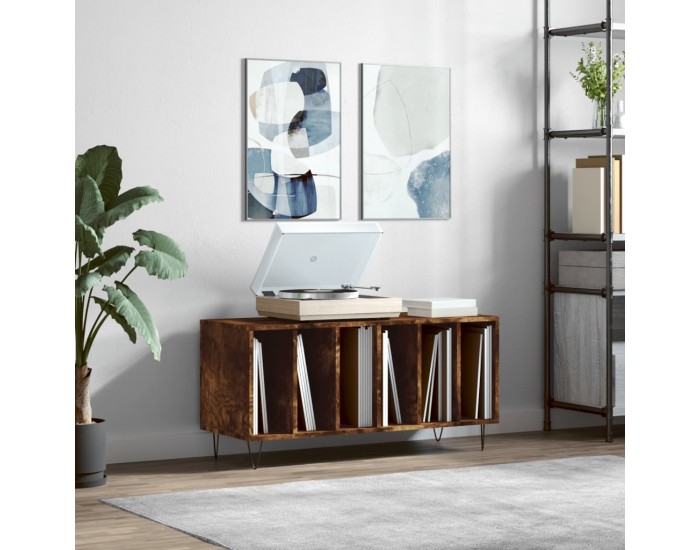 Sonata H Шкаф за винилови плочи опушен дъб 100x38x48 см инженерно дърво