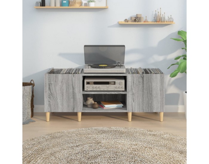 Sonata H Шкаф за винилови плочи сив сонома 121x38x48 см инженерно дърво