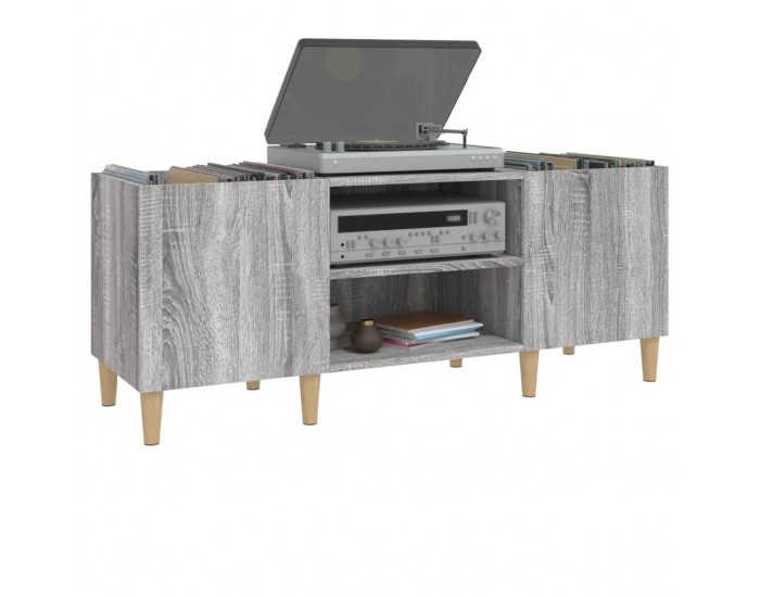 Sonata H Шкаф за винилови плочи сив сонома 121x38x48 см инженерно дърво