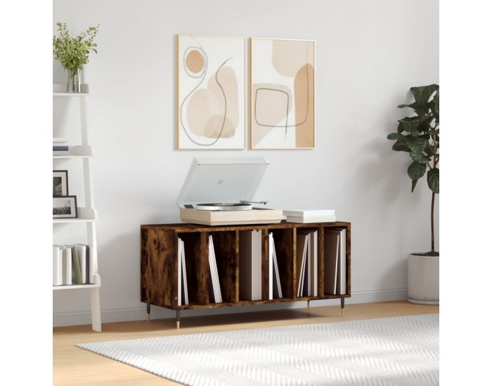 Sonata H Шкаф за винилови плочи опушен дъб 100x38x48 см инженерно дърво