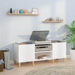 Sonata H Шкаф за грамофонни плочи бял гланц 121x38x48 см инженерно дърво - ТВ шкафове