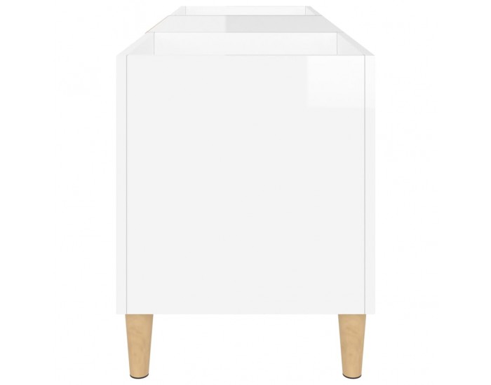 Sonata H Шкаф за грамофонни плочи бял гланц 121x38x48 см инженерно дърво