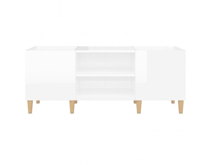 Sonata H Шкаф за грамофонни плочи бял гланц 121x38x48 см инженерно дърво