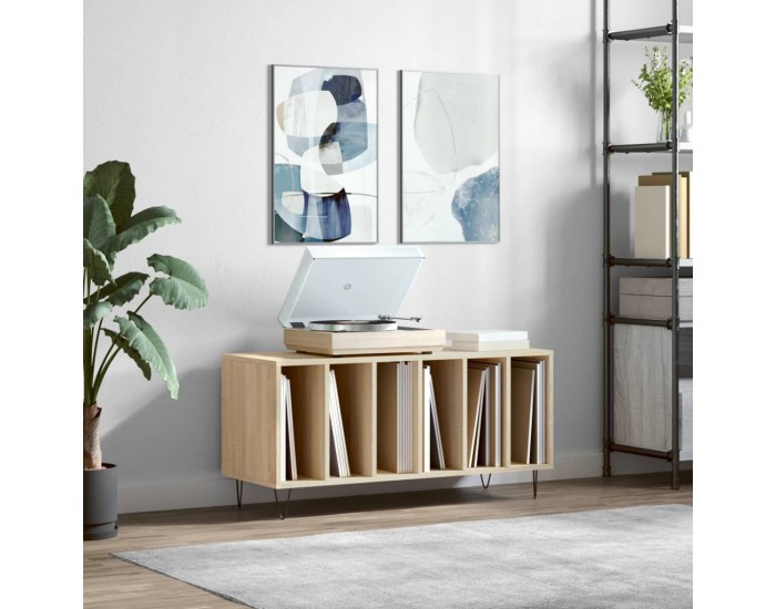Sonata H Шкаф за винилови плочи сонома дъб 100x38x48 см инженерно дърво