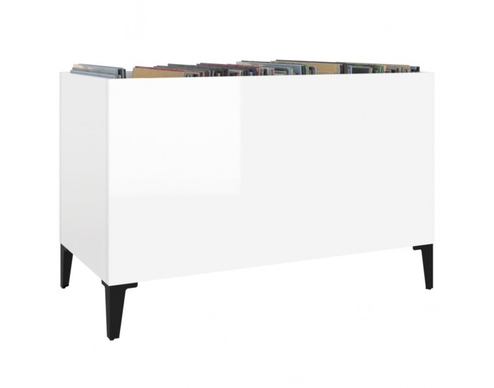 Sonata H Шкаф за винилови плочи бял гланц 74,5x38x48 см инженерно дърво