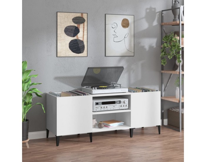 Sonata H Шкаф за грамофонни плочи бял 121x38x48 см инженерно дърво Sonata H Шкаф за грамофонни плочи бял 121x38x48 см инженерно дърво