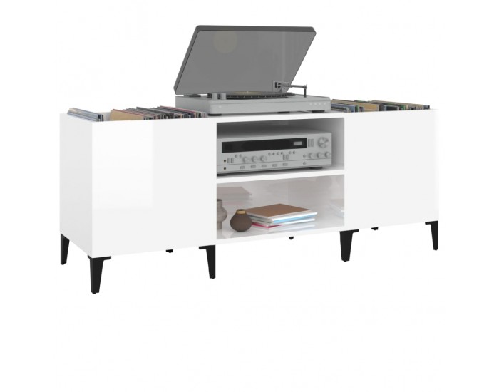 Sonata H Шкаф за грамофонни плочи бял 121x38x48 см инженерно дърво Sonata H Шкаф за грамофонни плочи бял 121x38x48 см инженерно дърво