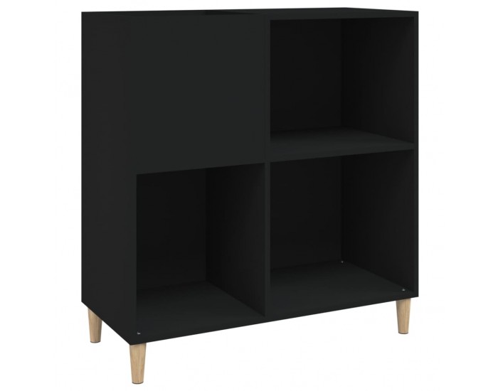 Sonata H Шкаф за грамофонни плочи черен 84,5x38x89 см инженерно дърво
