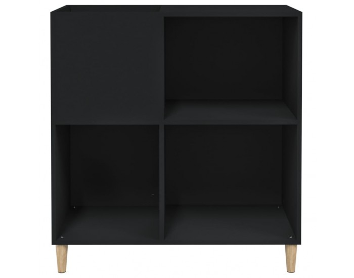 Sonata H Шкаф за грамофонни плочи черен 84,5x38x89 см инженерно дърво