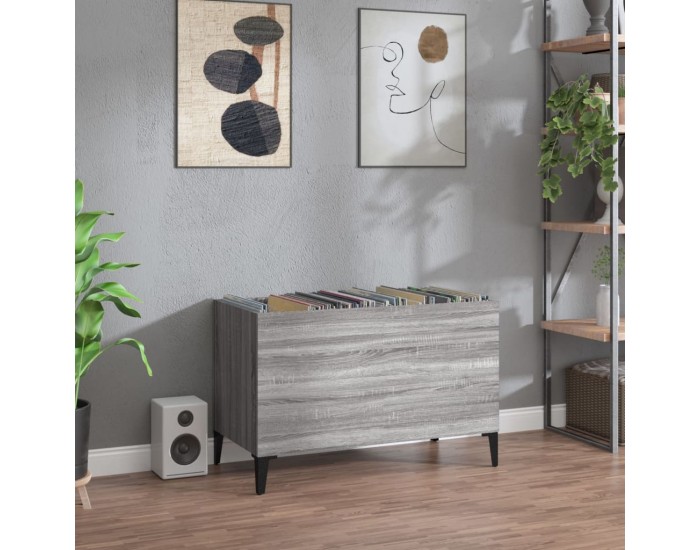 Sonata H Шкаф за винилови плочи сив сонома 74,5x38x48 см инженерно дърво