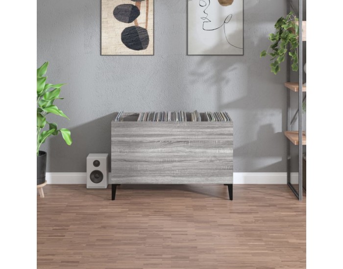 Sonata H Шкаф за винилови плочи сив сонома 74,5x38x48 см инженерно дърво