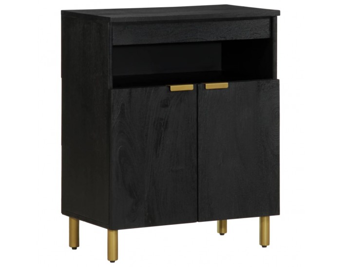 Sonata H Сайдборд, черен, 60x33x75 см, инженерно дърво