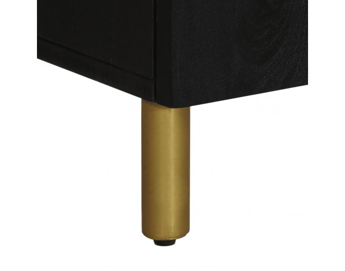 Sonata H Сайдборд, черен, 60x33x75 см, инженерно дърво