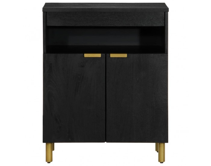 Sonata H Сайдборд, черен, 60x33x75 см, инженерно дърво