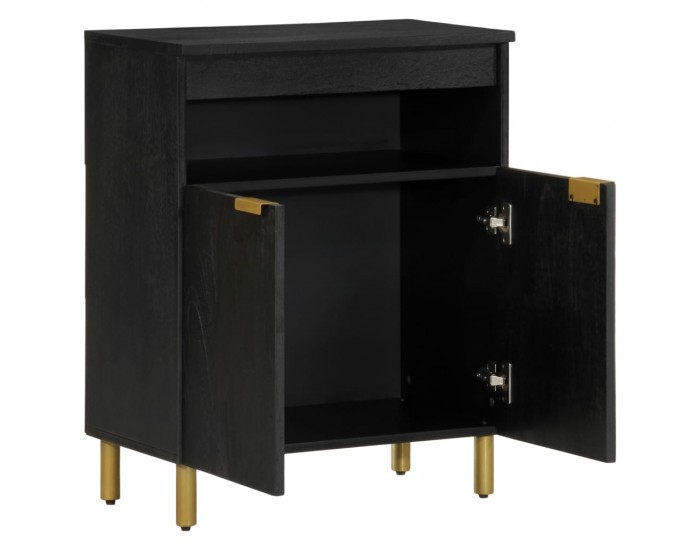 Sonata H Сайдборд, черен, 60x33x75 см, инженерно дърво