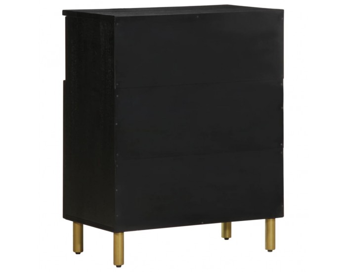 Sonata H Сайдборд, черен, 60x33x75 см, инженерно дърво