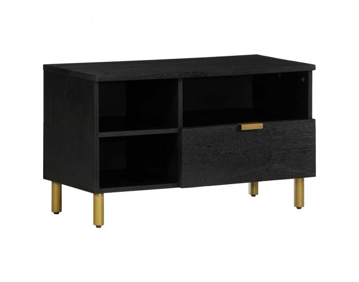Sonata H ТВ шкаф, черен, 80x33x46 см, инженерно дърво